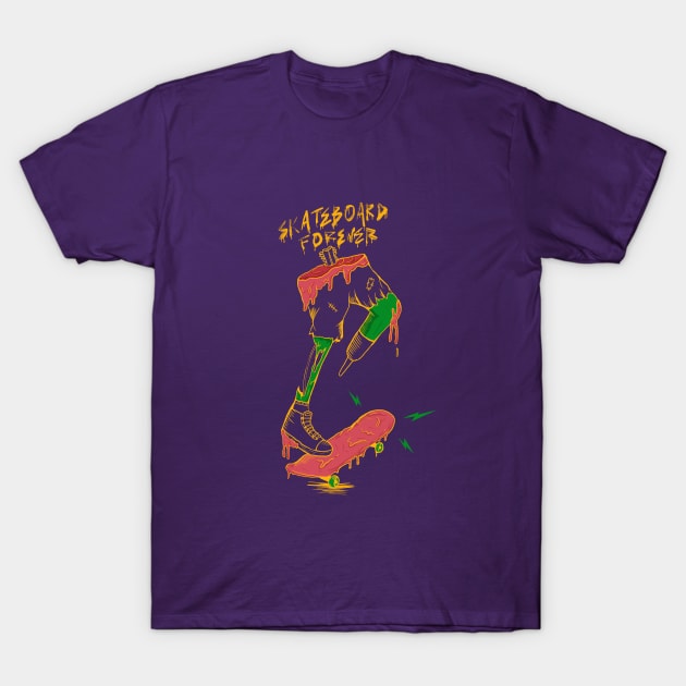 Spooky Skateboard T-Shirt by yogisnanda